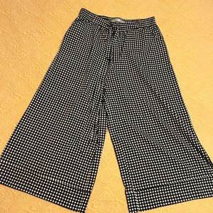 Gingham wide capri pants